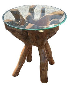 Our teak root tables and candle holders are stunning and unique!