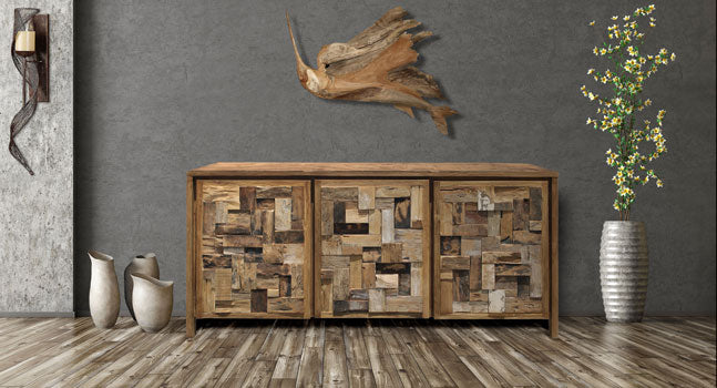 Our Recycled Teak Furniture is Impressive and Eco-Friendly: Media Centers, Buffets, Dressers, Cupboards and more!