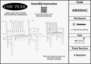 Teak Wood Abaco Dining Chair with Arms