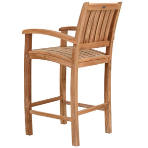 Teak Wood Abaco Barstool with Arms