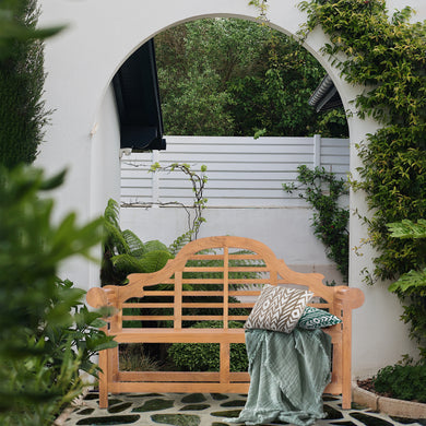 Teak Wood Lutyens Double Bench