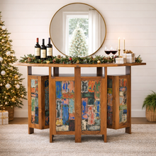 Marina Del Rey Folding Freestanding Bar Made From Recycled Teak Wood Boats