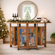 Marina Del Rey Folding Freestanding Bar Made From Recycled Teak Wood Boats - La Place USA Furniture Outlet