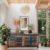 Marina del Rey Chest / Media Center with 4 Doors made from Recycled Teak Wood Boats