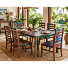 Marina del Rey Dining Table Made From Recycled Teak Wood Boats, 55 X 35 Inches