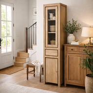 Recycled Teak Wood Solo Cupboard / Curio Cabinet - La Place USA Furniture Outlet