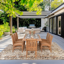 9 Piece Teak Wood Dining Set including Rectangular Extension Table with 8 Abaco Side Chairs