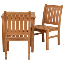 3 Piece Teak Wood Bistro Dining Set including 27" Square Table with 2 Abaco Side Chairs