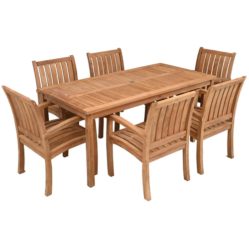 7 Piece Teak Wood Bistro Dining Set including 71