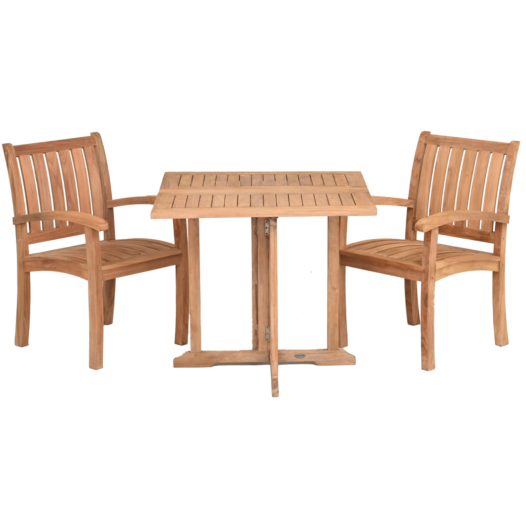 3 Piece Teak Wood Dining Set Including 35