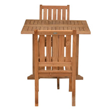 3 Piece Teak Wood Dining Set Including 35" Square Hatteras Folding Table with 2 Abaco Side Chairs