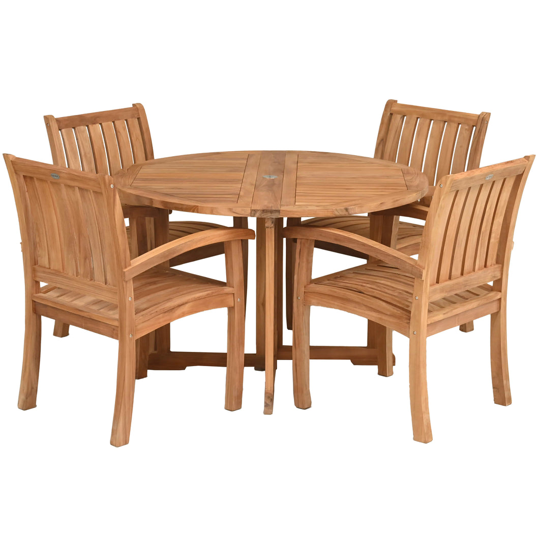 5 Piece Teak Wood Dining Set Including 47