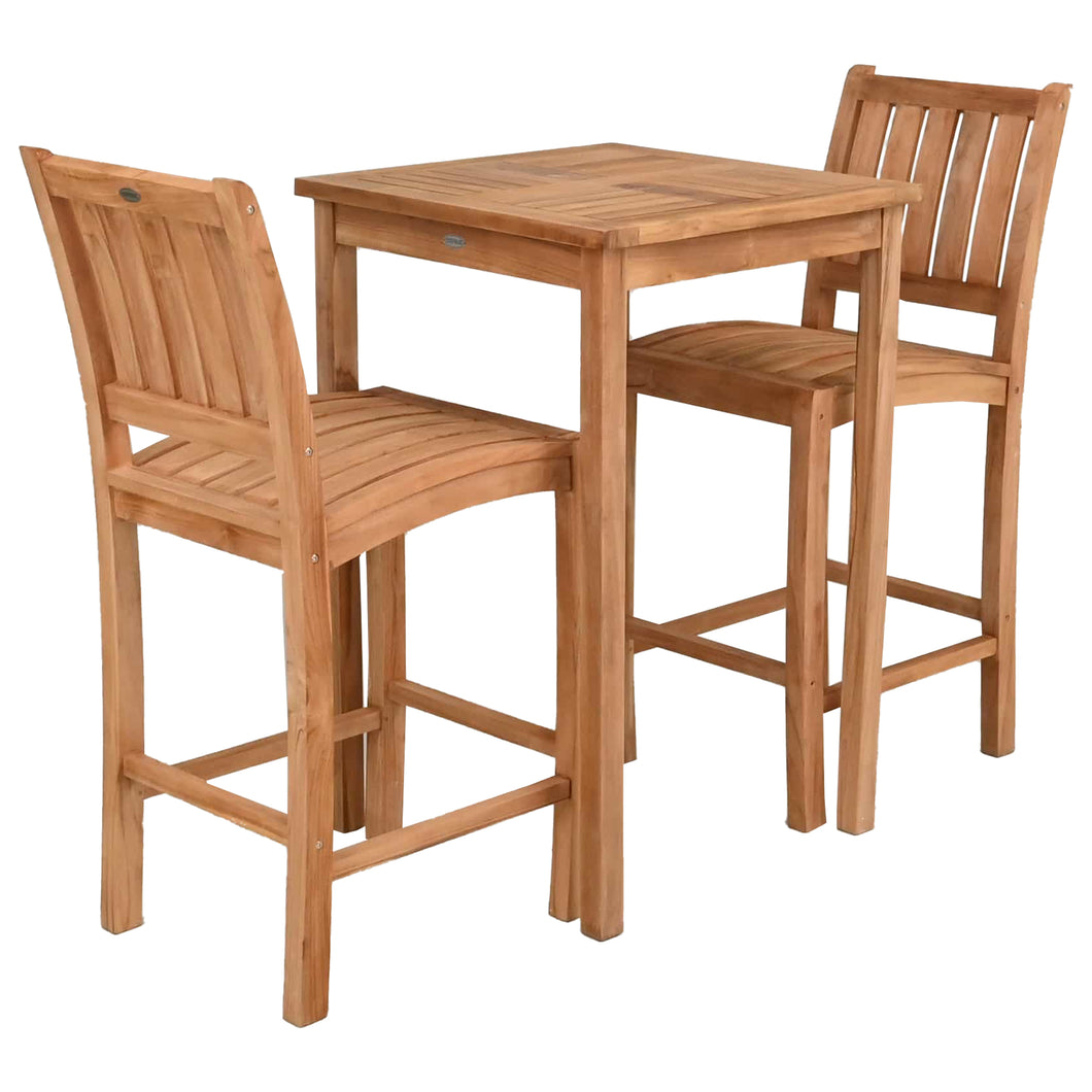 3 Piece Teak Wood Bar Set Including 27