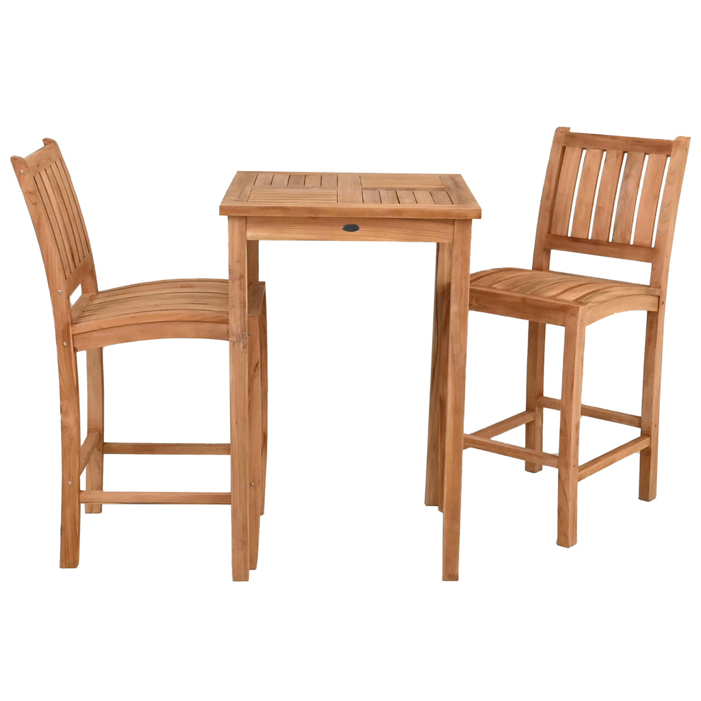 3 Piece Teak Wood Bar Set Including 27