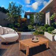 Teak Wood San Diego Rectangular Coffee Table - La Place USA Furniture Outlet