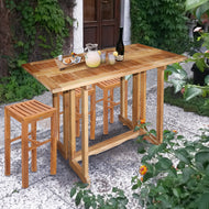 Teak Wood Hatteras Rectangular Folding Bar Table, 55 x 28 Inch - La Place USA Furniture Outlet
