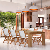 Recycled Teak Wood Marbella Dining Table, 87 Inch