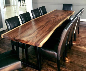 Suar Live Edge Single Slab Hardwood Dining Table/Conference Table, 236 L x 43 W in. - La Place USA Furniture Outlet