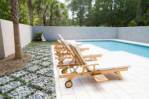 Teak Wood Bahama Pool and Patio Lounger - La Place USA Furniture Outlet