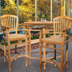 Teak Wood Orleans Barstool With Arms