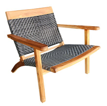 Teak Wood Barcelona Patio Lounge and Dining Chair, Grey - La Place USA Furniture Outlet