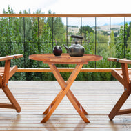 Teak Wood California Folding Table, 36 inch - La Place USA Furniture Outlet
