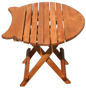 Teak Wood Fish Folding Picnic Table - La Place USA Furniture Outlet