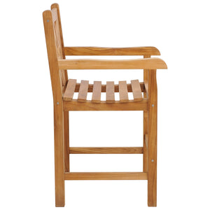 Teak Wood Chippendale Counter Stool with Arms