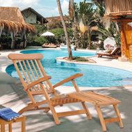 Teak Wood Titanic Outdoor Reclining Steamer Chair - La Place USA Furniture Outlet