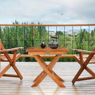 Teak Wood Titanic Folding Side Table - La Place USA Furniture Outlet