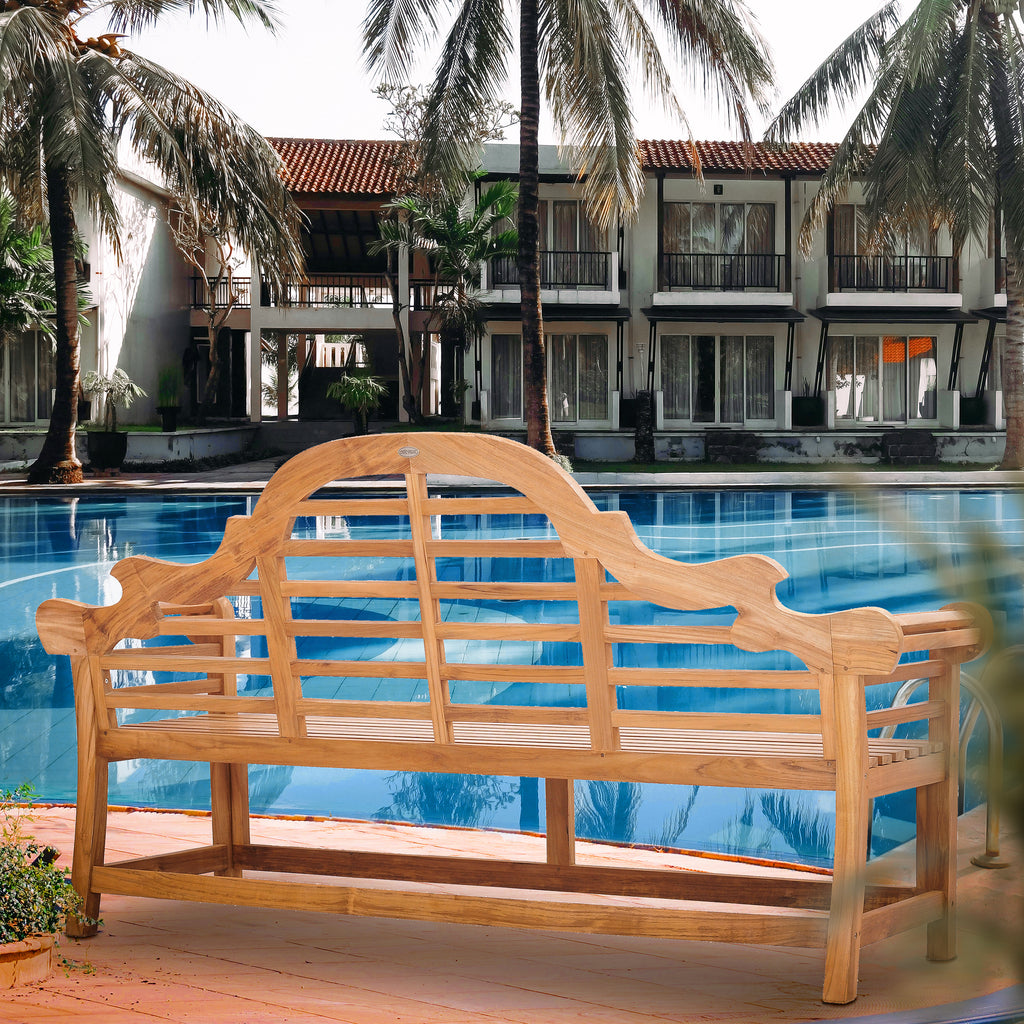 Teak Wood Lutyens Triple Bench – La Place USA Furniture Outlet