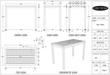 Teak Wood Maldives Rectangular Bistro Table, Bar Height (55", 63" and 71" sizes)