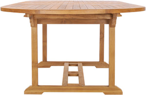 Teak Wood Orleans Oval Double Extension Table - La Place USA Furniture Outlet