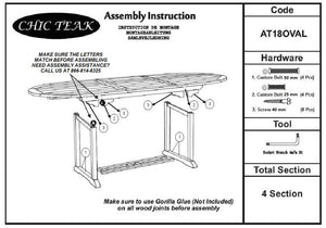 Teak Wood Orleans Oval Extension Table - La Place USA Furniture Outlet
