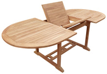 9 Piece Teak Wood Santa Barbara Patio Dining Set with Oval Extension Table, 2 Folding Arm Chairs and 6 Folding Side Chairs - La Place USA Furniture Outlet