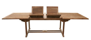 Teak Wood Italy Rectangular Double Extension Table - La Place USA Furniture Outlet