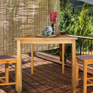 Teak Wood Seville Outdoor Patio Counter Height Bistro Table - 35 inch - La Place USA Furniture Outlet