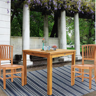 Teak Wood Florence Outdoor Patio Bistro Table, 35 Inch - La Place USA Furniture Outlet