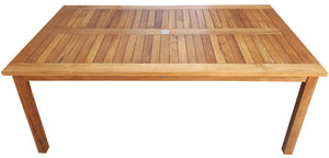 7 Piece Teak Wood Bermuda 63" Rectangular Medium Bistro Dining Set with 6 Side Chairs - La Place USA Furniture Outlet