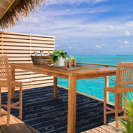 Teak Wood Maldives Rectangular Bistro Table, Bar Height (55", 63" and 71" sizes) - La Place USA Furniture Outlet