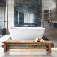 Recycled Teak Wood Castello Backless Bathroom Bench, 79 inch
