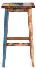 Marina Del Rey Square Recycled Teak Wood Boat Barstool - La Place USA Furniture Outlet