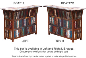 Marina Del Rey Recycled Teak Wood Boat Bar (Available in Left or Right) - La Place USA Furniture Outlet