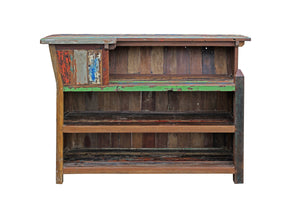 Marina Del Rey Recycled Teak Wood Boat Bar (Available in Left or Right) - La Place USA Furniture Outlet