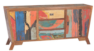 Cone Shaped Buffet Made From Recycled Teak Wood Boats - 72" x 20" - La Place USA Furniture Outlet