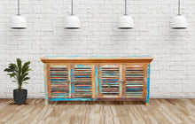 Chest / Media Center with 4 Doors made from Recycled Teak Wood Boats - La Place USA Furniture Outlet
