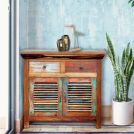 Marina del Rey Chest with 2 doors and 2 drawers made from Recycled Teak Wood Boats