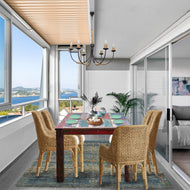 Marina del Rey Dining Table Made From Recycled Teak Wood Boats, 55 X 35 Inches - La Place USA Furniture Outlet