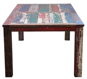 Dining Table Made From Recycled Teak Wood Boats, 55 X 35 Inches - La Place USA Furniture Outlet