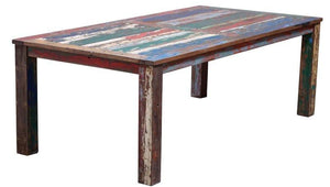 Dining Table Made From Recycled Teak Wood Boats, 87 X 43 Inches - La Place USA Furniture Outlet